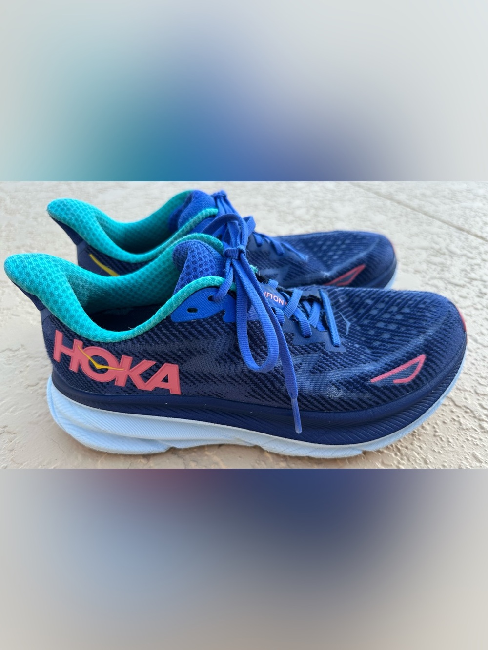 Hoka One One Clifton 9 Bellwether Blue Running Shoes Women’s Size 6.5 Clean - Picture 3 of 15